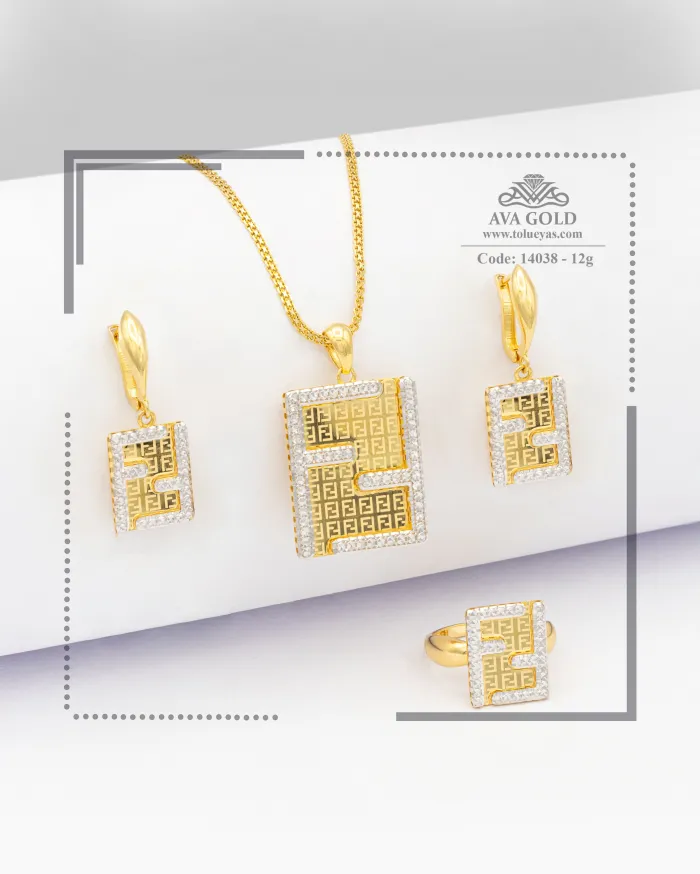 نیم ست طلا آوا مدل رویال 14038