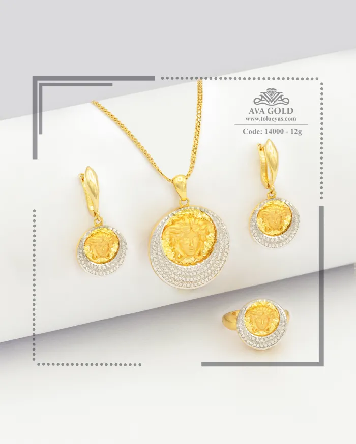 نیم ست طلا آوا مدل رویال 14000